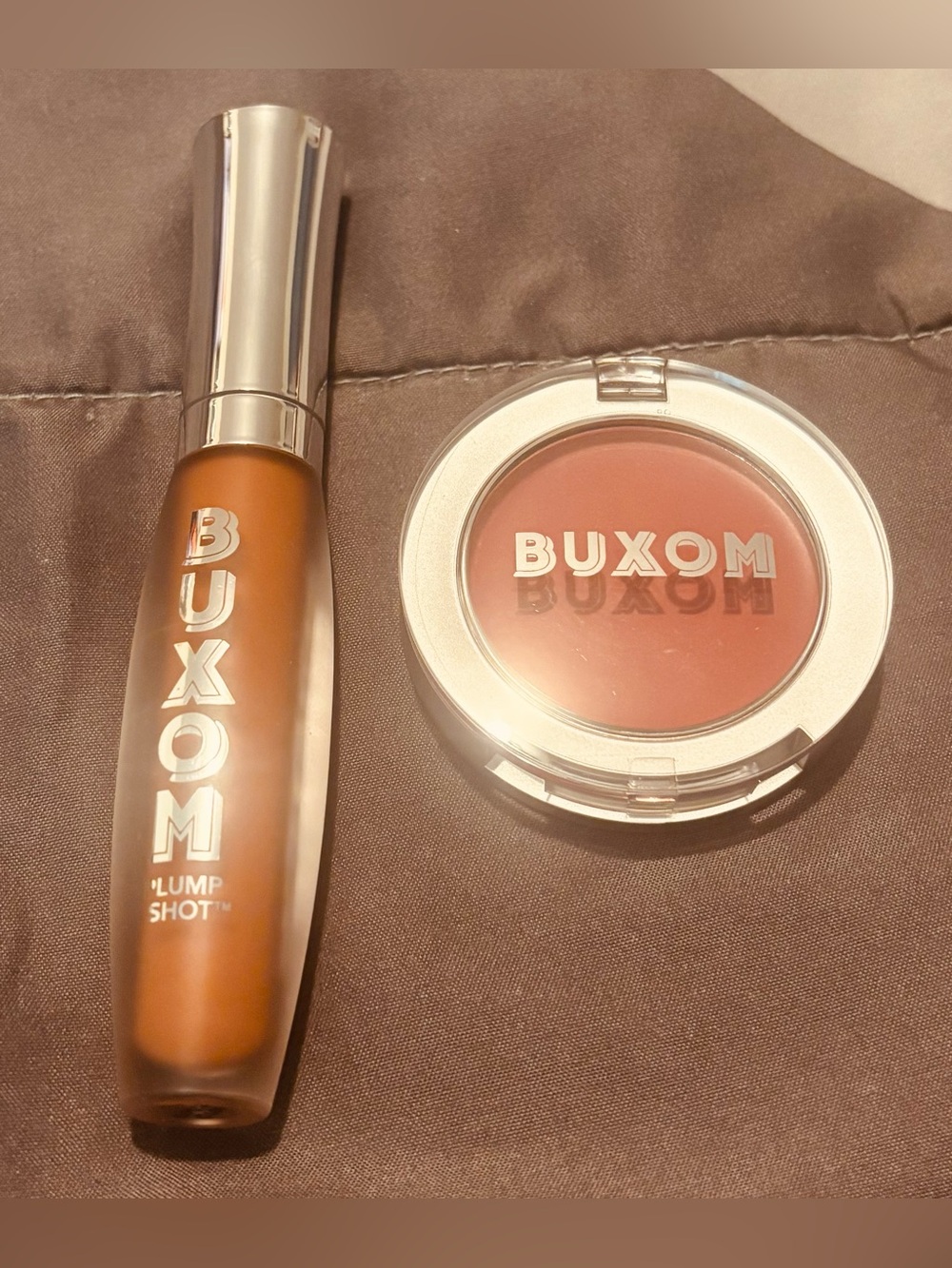 BUXOM Lip Plump Gloss in Exposed & Cream Cheek Duo in Berry Glam